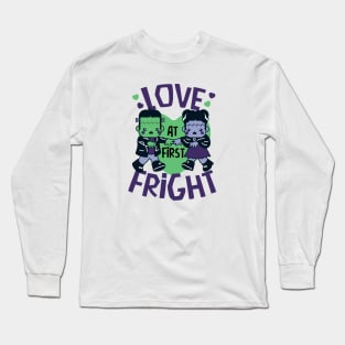 Kawaii Frankenstein's Monster and Bride of Frankenstein // Love at First Fright Long Sleeve T-Shirt